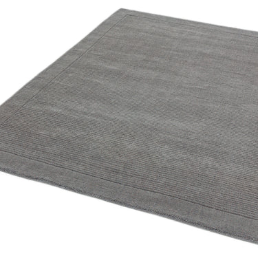 York 100% Wool Rug Hand Made Modern Plain Bordered Rug in Grey