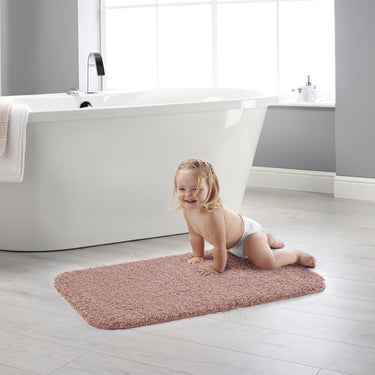 Dip and Drip Buddy Nude Pink Washable Non-Slip Polypropylene Shaggy Bath Mat