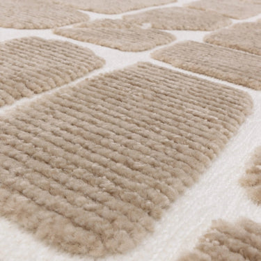 Asiatic London Freja Method Short Pile Sand Natural Washable Cotton Polypropylene Abstract Rug