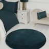 URCO Luxe Faux Fur Super Forest Green Shaggy Textured Plain Rug - Circle 133x133 cm (4'5"x4'5")
