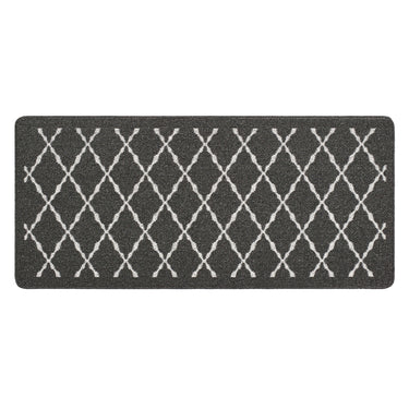 My Stain Resistant Arbor Charcoal Grey Washable Non-Slip Polypropylene Geometric Hallway Runner Rug - Runner 67x150 cm (2'3"x5')