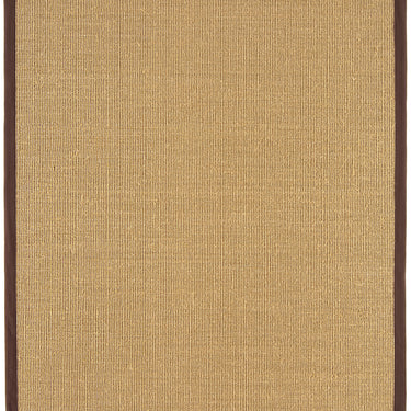 Sisal Jute Plain Non-Slip Linen Natural with Chocolate Brown Border Rug & Runner
