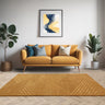 Hague Modern Hand Made Wool Rug in Ochre Yellow - Medium 120x170 cm (4'x5'6")