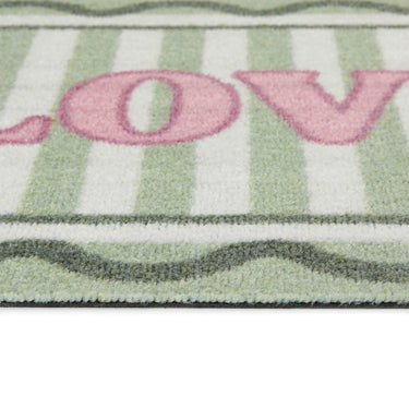 My Nylon Pattern Love Washable Non-Slip Striped Bordered Rug 50x75 cm