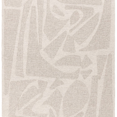 Loxley Bohomian Modern Abstract Hand Woven Wool Rug in Chalk White