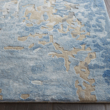 Prismatic PRS17 Hand-Tufted New Zealand Wool and Silk Denim Blue Rug