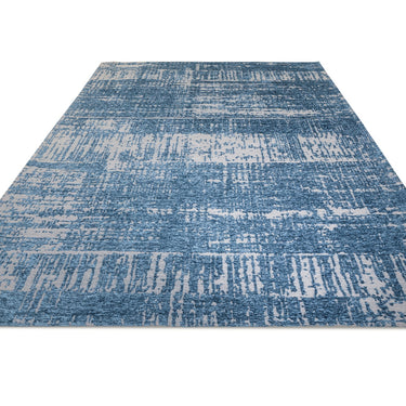 Asiatic London Beau Blue Short Pile Cotton Chenille Abstract Rug