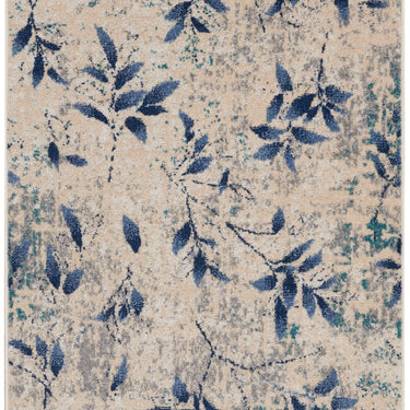 Calvin Klein River Flow Leaf Floral Abstract Botanical RFV03 in Navy Beige Blue