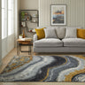 Consept Looms Amara AMA103 Onyx Granite Stone Patterns Grey Blue Bronze Handmade Jute Abstract Rug - Small 80x150 cm (2'6"x5')