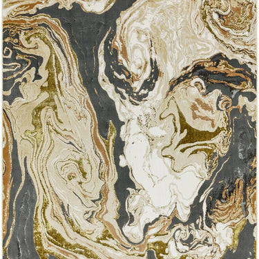 Aurora AU08 Marbled Metallic Gold Grey Modern Shiny Designer Rug