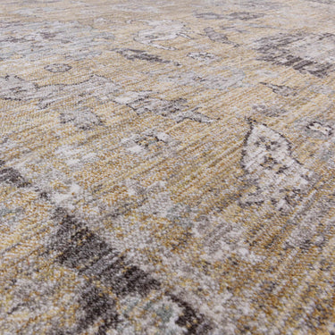 Asiatic London Jasper JA06 Living Classic Heritage Antique Yellow Cotton Traditional Vintage Floral Rug