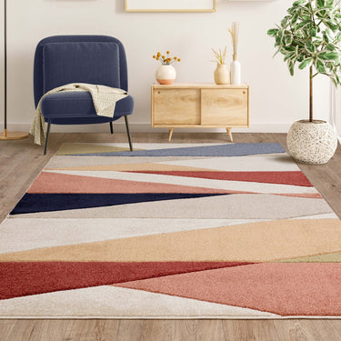 Asiatic London Sketch Segment Retro Soft Living Hand-Carved Jute Polypropylene Abstract Rug - SK25 Multi - Medium 120x170 cm (4'x5'6")
