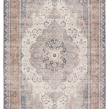 Origins Croft Medallion Soft Multicolour Washable Non-Slip Cotton Chenille Hallway Runner Rug