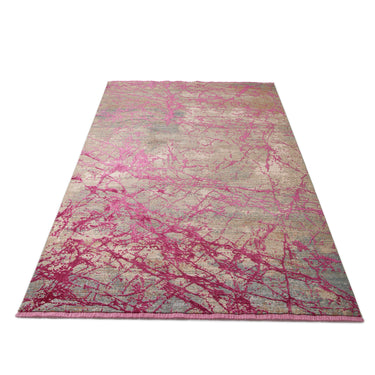 Emerald EMR101 Rug Modern Abstract Silky Rug in Pink