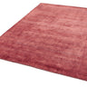 Darcy Auburn Red Striped Luxury By Hand-Woven Wool Viscose Geometric Rug - Small 80x120 cm (2'6"x4')