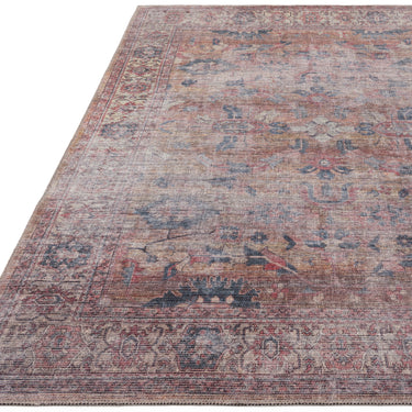 Kaya Sima KY06 Traditional Classic Persian Floral Flatweave Washable Rug in Red Blue
