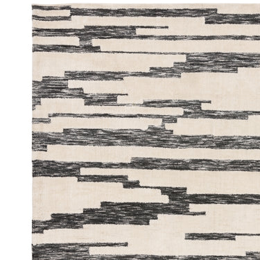 Mason Ikat Modern Abstract Rug in Charcoal Grey Cream