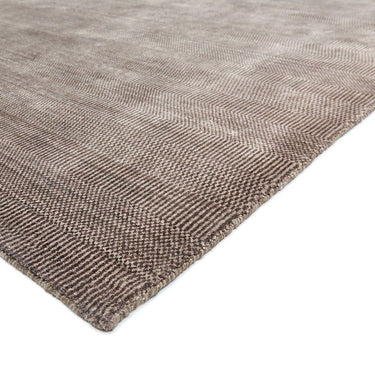 Darcy Mocha Striped Luxury By Hand-Woven Wool Viscose Geometric Rug