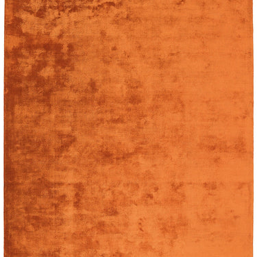 Katherine Carnaby Chrome Hand Made Rug Modern Plain Viscose Silky Shiny Luxurious Paprika Orange Rug