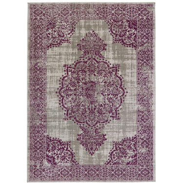 Origins Saville Traditional Medallion Indoor Outdoor Rug Hallway Runner in Grey Blue, Raspberry
