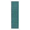 York Wool Rug Hand Made Modern Plain Bordered Hallway Runner Rug in Teal 68 x 240 cm