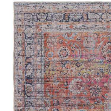 Kaya Tara KY13 Traditional Classic Persian Floral Flatweave Washable Rug in Red Yellow Multi