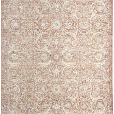Nourison Antique Fusion ANF03 Fringed Bordered Brick Red Traditional Vintage Abstract Floral Rug