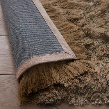 Origins Glamour Deluxe Tufted High Pile Soft Champagne Mink Cotton Shaggy Textured Rug