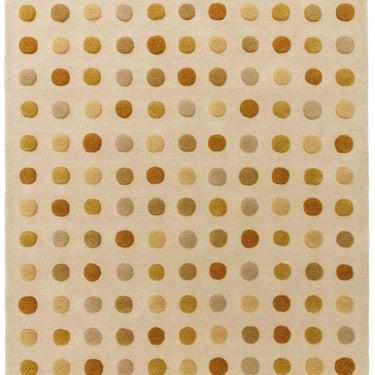 Asiatic London Dotty 3D Spotty Tufted Gold Yellow Hand-Carved Wool Viscose Cotton Rug