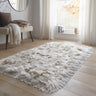 Origins Glamour Deluxe Tufted High Pile Silky Ivory Cotton Shaggy Textured Rug - Medium 120x170 cm (4'x5'6")