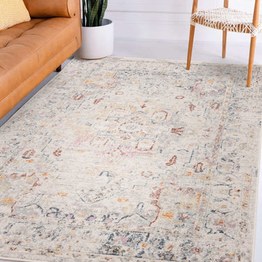 Flores Laleh FR08 Traditional Classic Bordered Persian Floral Vintage Rug in Multi