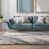 Asiatic London Mirage Oasis Marbled Texture Blue Polypropylene Abstract Textured Rug - Small 80x150 cm (2'6"x5')