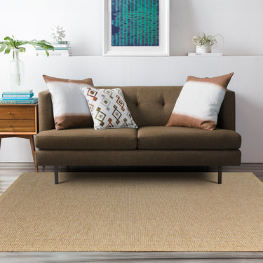 Kimi Becki Owens & Surya Solid and Border BOKM2303 Boho Jute Area Light Brown Tan Rug