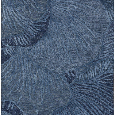 Avra Blue Tufted Botanical Design Rayon By Handmade Wool Cotton Floral Rug