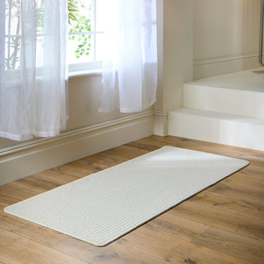 My Sculptured Waffle Texture Ivory Washable Non-Slip Polypropylene Textured Rug - Runner 67x150 cm (2'3"x5')