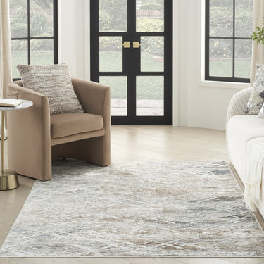 Glitz GLZ11 Criss Cross Pattern Silky Grey Abstract Textured Striped Hallway Runner Rug