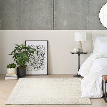 Grand Street GRN01 Shimmer Ivory By Geometric Modern Soft Rug