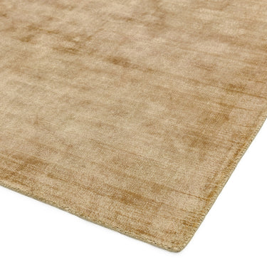 Blade Plain Silky Hand Woven Viscose Shiny Rug Hallway Runner in Soft Gold 66 x 240 cm