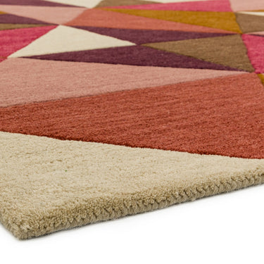 Reef Kite RF09 Geometric Pattern Hand Tufted Rug Hallway Runner in Pink Multi