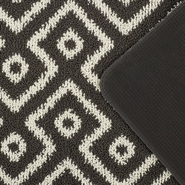 My Stain Resistant Cosy Charcoal Grey Washable Non-Slip Polypropylene Geometric Doormat