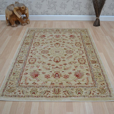 Windsor WIN04 Traditional Classic Persian Flatweave  Rug Hallway Runner in Beige Cream