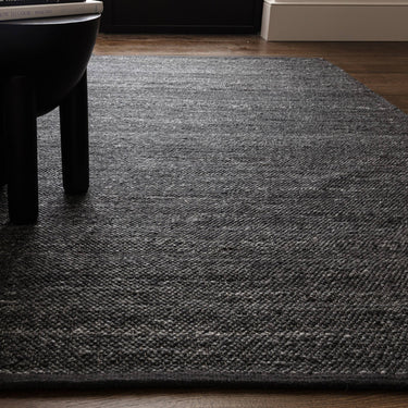 Birkdale Hand Woven Wool Blend Boucle Texture Reversible Rug in Dark Indigo