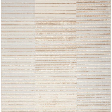 Brushstrokes BSK04 Silky Shimmer Beige Silver By Polypropylene Abstract Textured Striped Rug