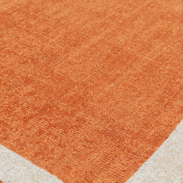 Albi Orange Hand Woven Hall 68x240 cm (2'3"x7'11") Runner Border Classic Plain Pure Wool Rug