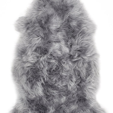 Origins Genuine Animal Fur Grey Wool Sheepskin Shaggy Textured Rug