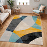 City CIT2347 Scandi Painted Geometric Stripes Mustard Washable Jute Polypropylene Oriental Rug 160x220 cm