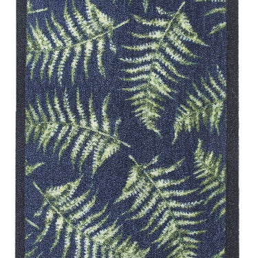 My Nylon Pattern Botanical Fern Leaves Washable Non-Slip Bordered Hallway Runner Rug