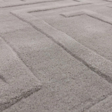 Maze Wool Rug Hand Tufted Modern Classic Rug in Silver Grey