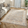 Alia Viana Grey Cream Traditional Floral Bordered Rug - Medium 120x170 cm (4'x5'6")