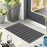 My Black Rubber Zig Zag Reversible Geometric Doormat 45x75 cm